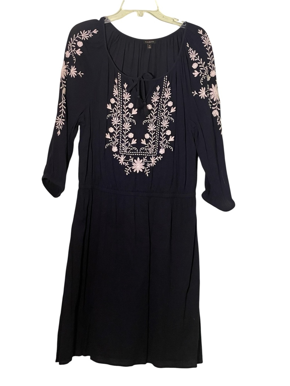 Talbots Embroidered gauze A-line dress. Size XL GUC - Picture 5 of 8